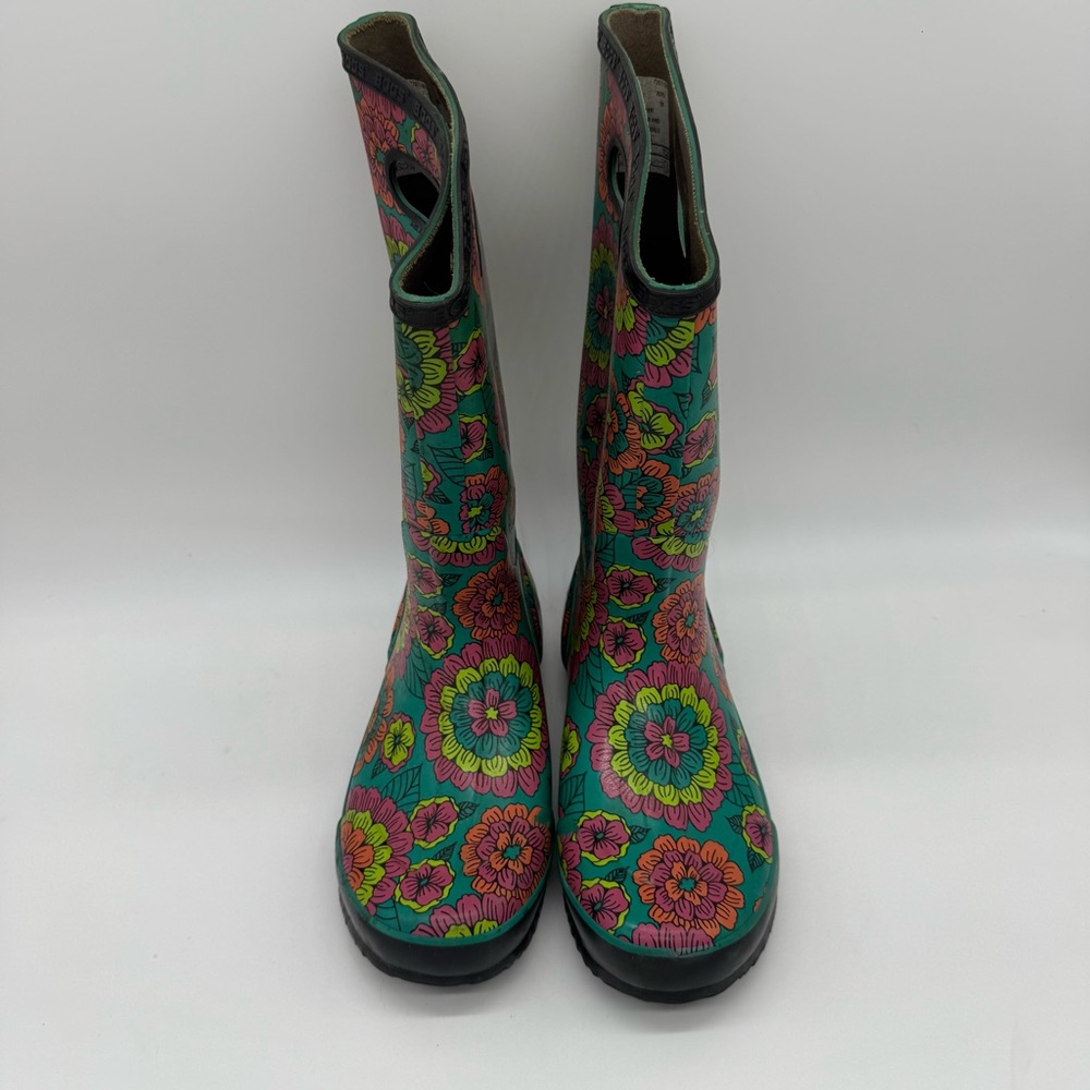 Bogs Women's Colorful Floral Rain Boots - Green and Pink - Picture 4 of 7